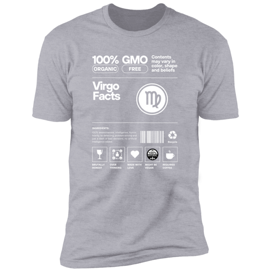 Virgo Nutrition Facts Premium Unisex Short Sleeve T-Shirt